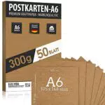 Blanko Postkarten Kraftpapier zum Selbstgestalten DIN A6 Set - 300g - 10