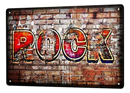 Blechschild Retro - Vintage Metall-Poster für Musik Fans - Rock Schriftzug Motiv - 20 x 30 cm
