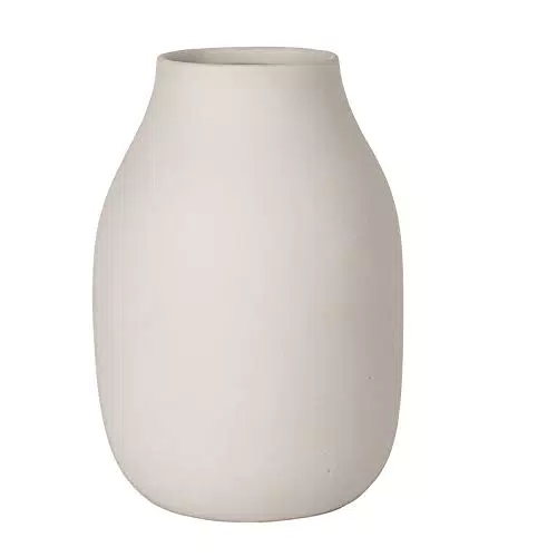 blomus -COLORA- Vase L aus Steingut, Moonbeam, hergestellt in hochwertiger Handarbeit