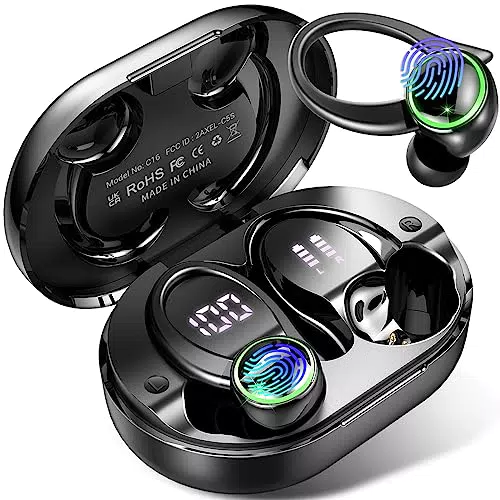 Bluetooth Kopfhörer Sport, in Ear Kopfhörer Kabellos mit 2 ENC Mikrofon für HD Anruf