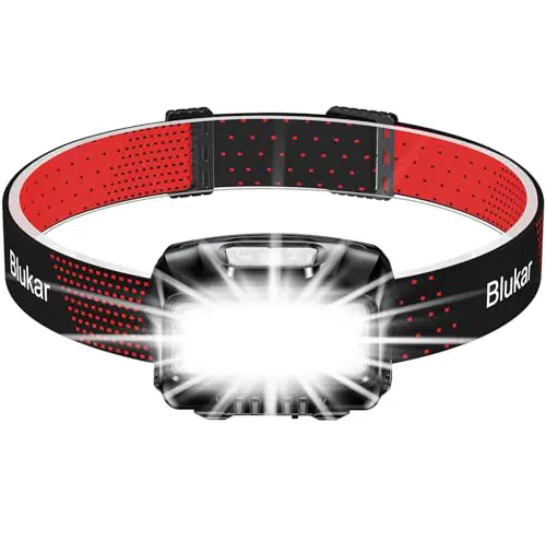 Blukar LED Stirnlampe Wiederaufladbar, Superhell Stufenlos Dimmbar Kopflampe mit 8 Lichtmodi