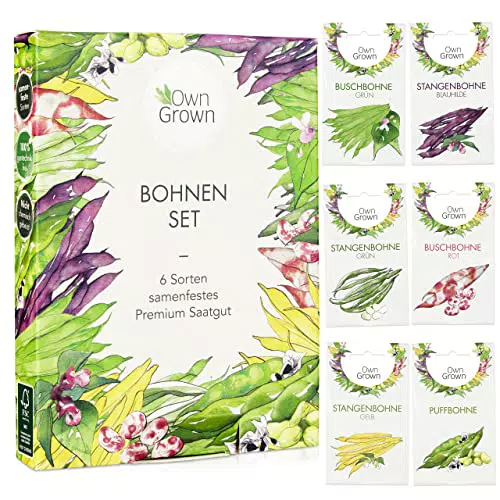 Bohnen Samen Set: 6 Köstliche Bohnen Sorten für Garten und Balkon Puffbohnen Samen