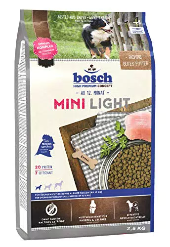 bosch HPC Mini Light, Hundetrockenfutter für übergewichtige Hunde kleiner Rassen