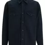 BOSS Herren Lovelock Oversized Overshirt aus Baumwoll-Twill Dunkelblau