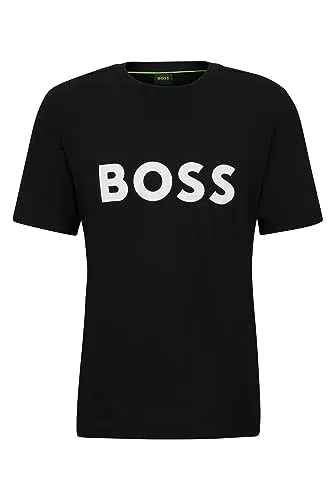 BOSS Herren Tee 1 T-Shirt aus Baumwoll-Jersey mit kontrastfarbenem Logo-Print Dunkelblau X