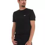 BOSS Herren Tee Curved T-Shirt aus Bio-Baumwolle mit Rundhalsausschnitt und geschwungenem Logo Schwarz