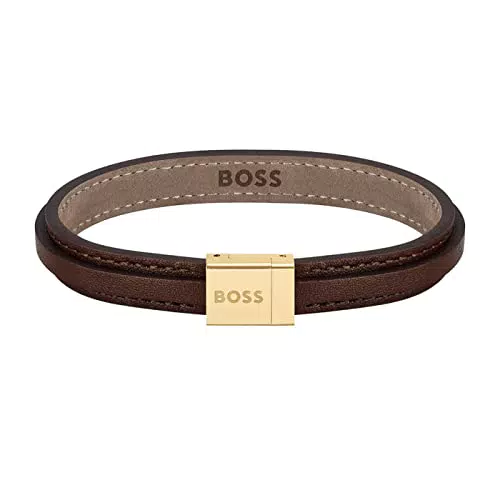BOSS Jewelry Lederarmband für Herren Kollektion GROVER Braun - 1580329