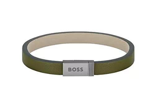 BOSS Jewelry Lederarmband für Herren Kollektion JACE Grün - 1580338