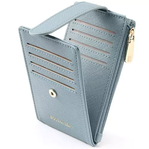 BOSTANTEN Kreditkartenetui Damen PU Leder Geldbörse Damen Klein RFID Schutz Kartenetui mit Münzfach Frauen Geldbeutel Mini Portemonnaie Slim Card Holder mit 14 Kartenfächer