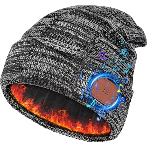 Bosttor Bluetooth Mütze mit Kopfhörer, Aktualisierte Wintermütze Herren Damen with Thermo Fleece Lining