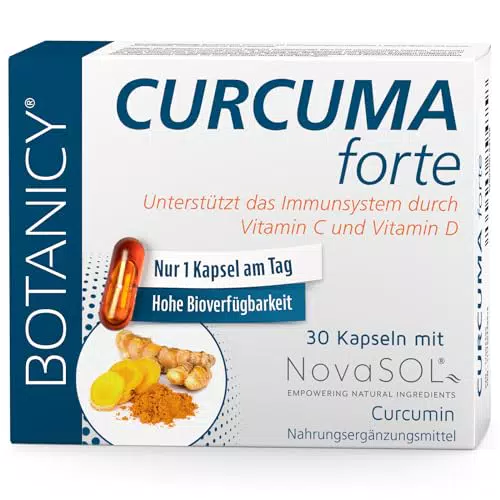 BOTANICY Curcuma forte - Flüssiges NovaSOL Curcumin plus Vitamine C und D - Hochdosiert