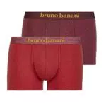 bruno banani Herren 2pack Denim Fun Retroshorts, Rostrot // Weinrot Melange