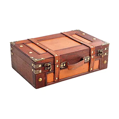 Brynnberg Schatztruhe Little Red Marco 33x21x11cm Verschließbar 38x27x14cm Deko Koffer Antik
