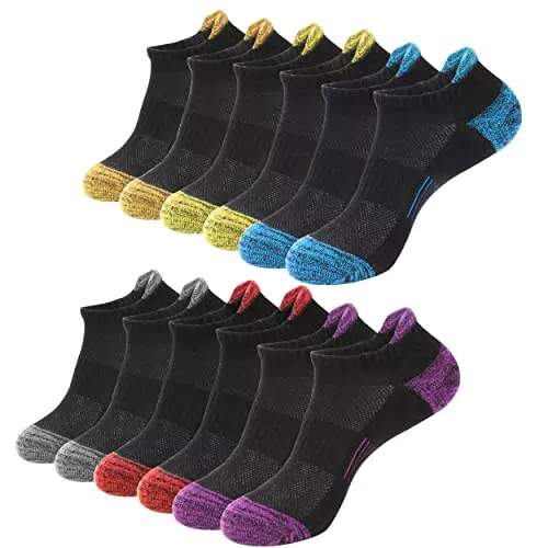 BUDERMMY Sneaker Socken Damen 6 Paar Füßlinge Baumwolle Sportsocken Atmungsaktives Kurz Socken Damen Gepolsterte Laufsocken