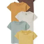 C&A Baby Jungen T-Shirt Kurzärmelig Unifarben Multipack|5er Pack gelb 62