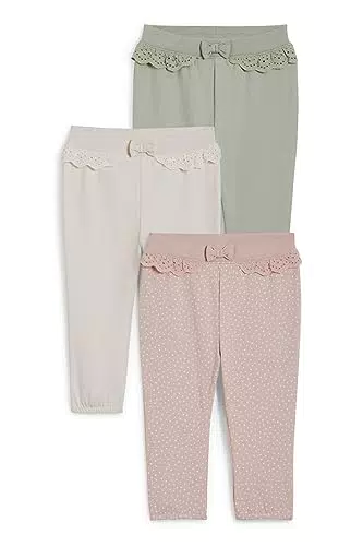 C&A Baby Mädchen Hosen Jogginhose Regular Regular Fit 3er Pack|Multipack hellgrün 92