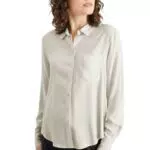 C&A Damen Bluse Unifarben cremeweiß 44