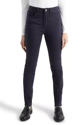C&A Damen Hose Hosen Casual Slim High Rise/High Waist Stretch|Baumwolle dunkelblau 38 S-L-R