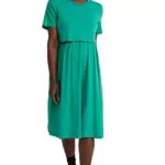 C&A Damen Kleid Umstandsmode Rundhalsausschnitt oberhalb des Knies Straight/Gerader Schnitt Kleider schwarz