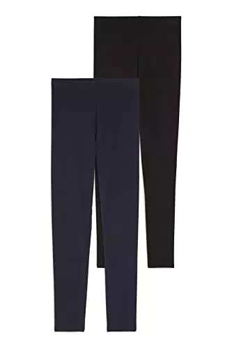C&A Damen Leggings Hosen Skinny Unifarben Multipack|2er Pack schwarz M