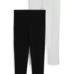 C&A Damen Leggings Hosen Umstandsmode Skinny Unifarben Multipack|2er Pack schwarz