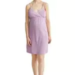 C&A Damen Nachthemd Umstandsmode A-Linie Baumwolle Unifarben Hellviolett X