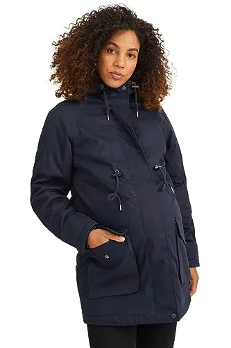 C&A Damen Parkamantel Umstandsmode Polyester|Baumwolle Parka coat dunkelblau 44