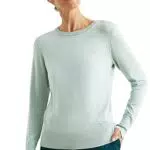 C&A Damen Pullover Rundhalsausschnitt Stretch|Nylon|Viskose Unifarben mintgrün X