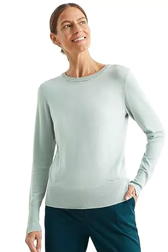 C&A Damen Pullover Rundhalsausschnitt Stretch|Nylon|Viskose Unifarben mintgrün X