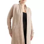 C&A Damen Strickjacke Synthetisch|Polyester|Stretch Melange/Meliert dunkelblau X