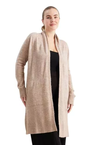 C&A Damen Strickjacke Synthetisch|Polyester|Stretch Melange/Meliert dunkelblau X