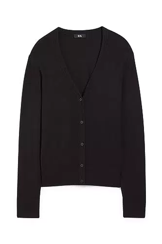 C&A Damen Strickjacke Viskose|Nylon Melange/Meliert dunkelblau