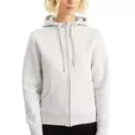 C&A Damen Sweatjacke mit Kapuze Melange/Meliert hellgrau-melange