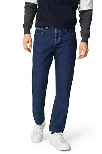 C&A Herren 5-Pocket Jeans Casual Regular Baumwolle|Denim Jeans-dunkelblau W36 L32