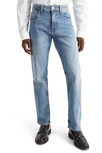 C&A Herren 5-Pocket Jeans Casual Straight Lycra|Stretch|Baumwolle|Denim Jeans-hellblau W32 L34