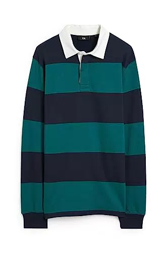 C&A Herren Poloshirt Baumwolle Langärmelig dunkelgrün X