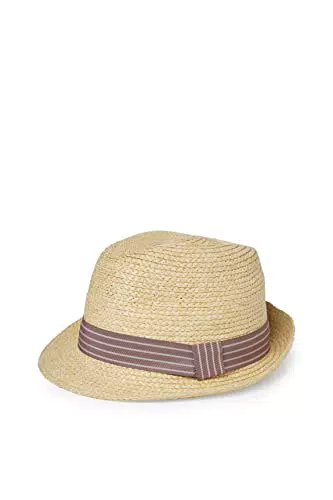 C&A Herren Trilby Mütze Unifarben Papierstroh Hellbeige S-