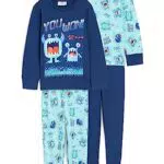 C&A Kinder Jungen Pyjama Multipack Relaxed Fit Unifarben|Bedruckt|Bedruckt hellblau 110