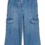 C&A Kinder Mädchen Hosen Cargo Wide Jeans-blau 122