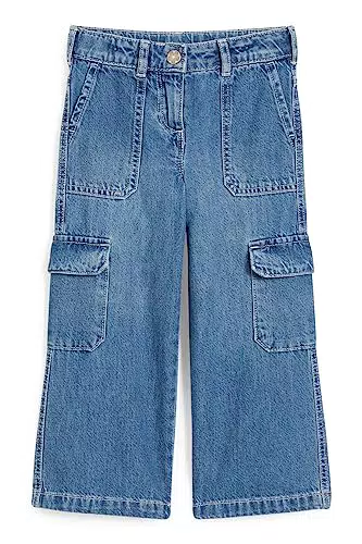 C&A Kinder Mädchen Hosen Cargo Wide Jeans-blau 122