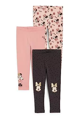C&A Kinder Mädchen Hosen Leggings Minnie Maus 3er Pack|Multipack rosa 140
