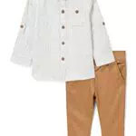C&A Set Baby Jungen Baumwolle Regular Fit Unifarben|Gemustert beige 68