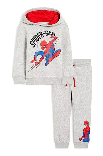 C&A Set Kinder Jungen Polyester|Baumwolle Regular Fit Motivprint Spider-Man hellgrau-melange 140