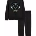 C&A Set Kinder Jungen Polyester|Baumwolle Regular Fit Unifarben|Seidig/Samtig schwarz 146