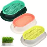 Cabilock 3-Teiliges Katzengras-Wachstumsset Fenstergarten-Kit Hydroponik-Katzengraskasten Katzengras-Keimschale Hydroponik-Pflanzkasten Für Katzenhunde Haustiere
