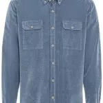 camel active Herren Langarmhemd aus gebrochenem Kord Blau menswear-3X