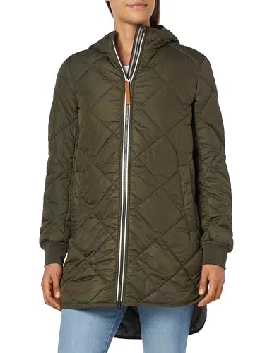 camel active langer Steppmantel mit Diamantensteppung Dunkelgrün