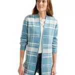 Cecil Damen B253651 Longcardigan Kariert, Adriatic Blue
