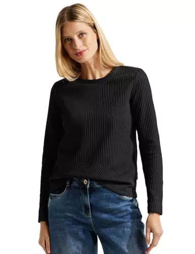 CECIL Damen B320660 Langarmshirt, Black