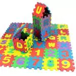Changtai 36 Teilige Foam Puzzlematte Baby Kinder 5x5cm Spielmatte Baby Puzzlematte Buchstaben Zahlen Deko Pädagogische Spiele Spielzeug Schaumstoff Bunt
